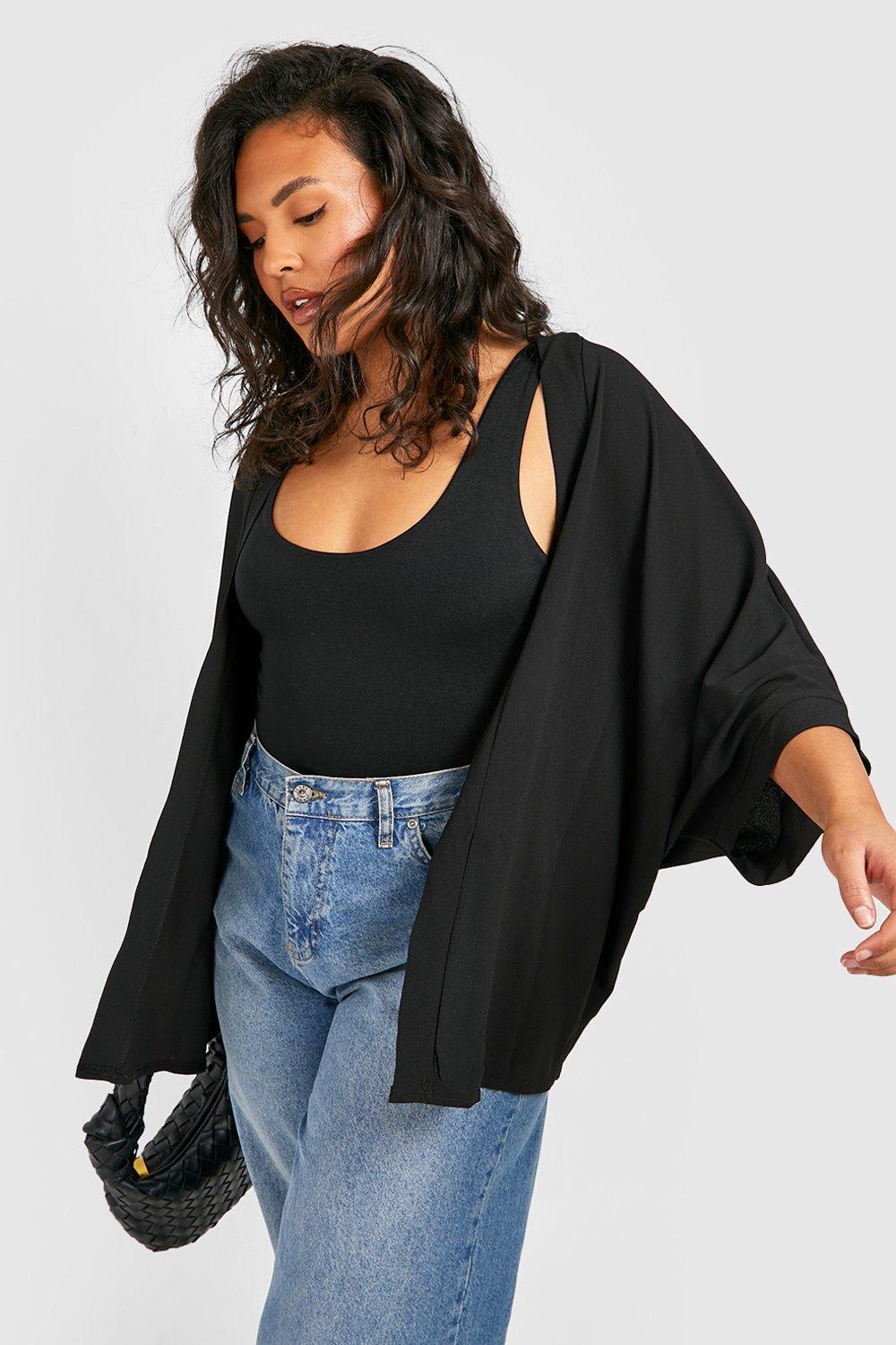 boohoo plus size kimono