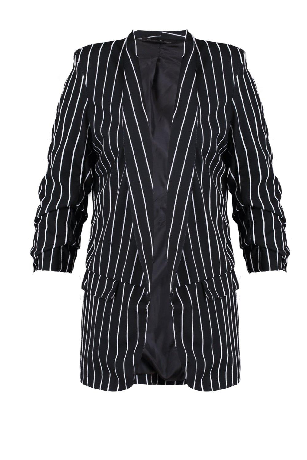 Black and white outlet striped blazer