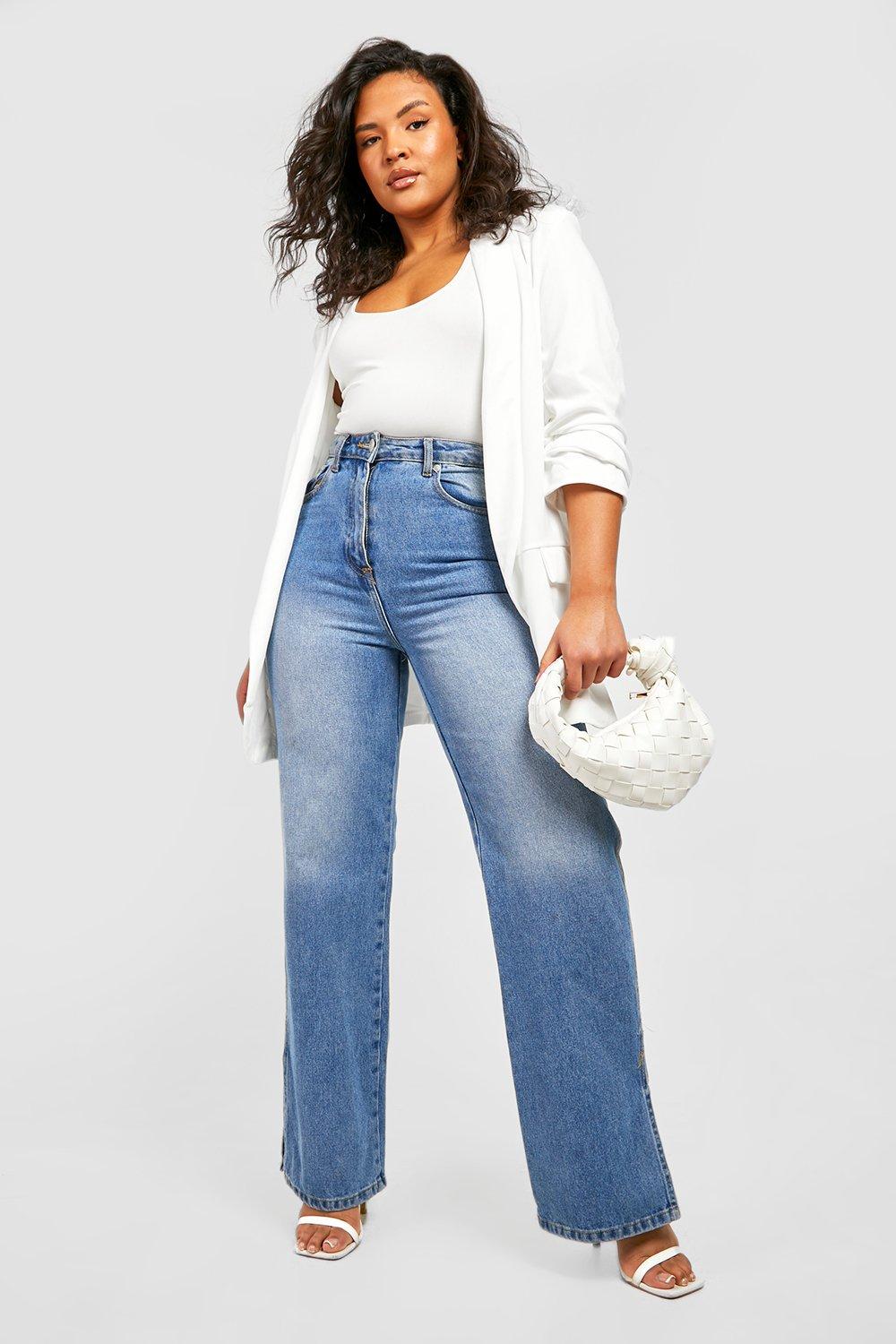 Plus size store white bell bottoms