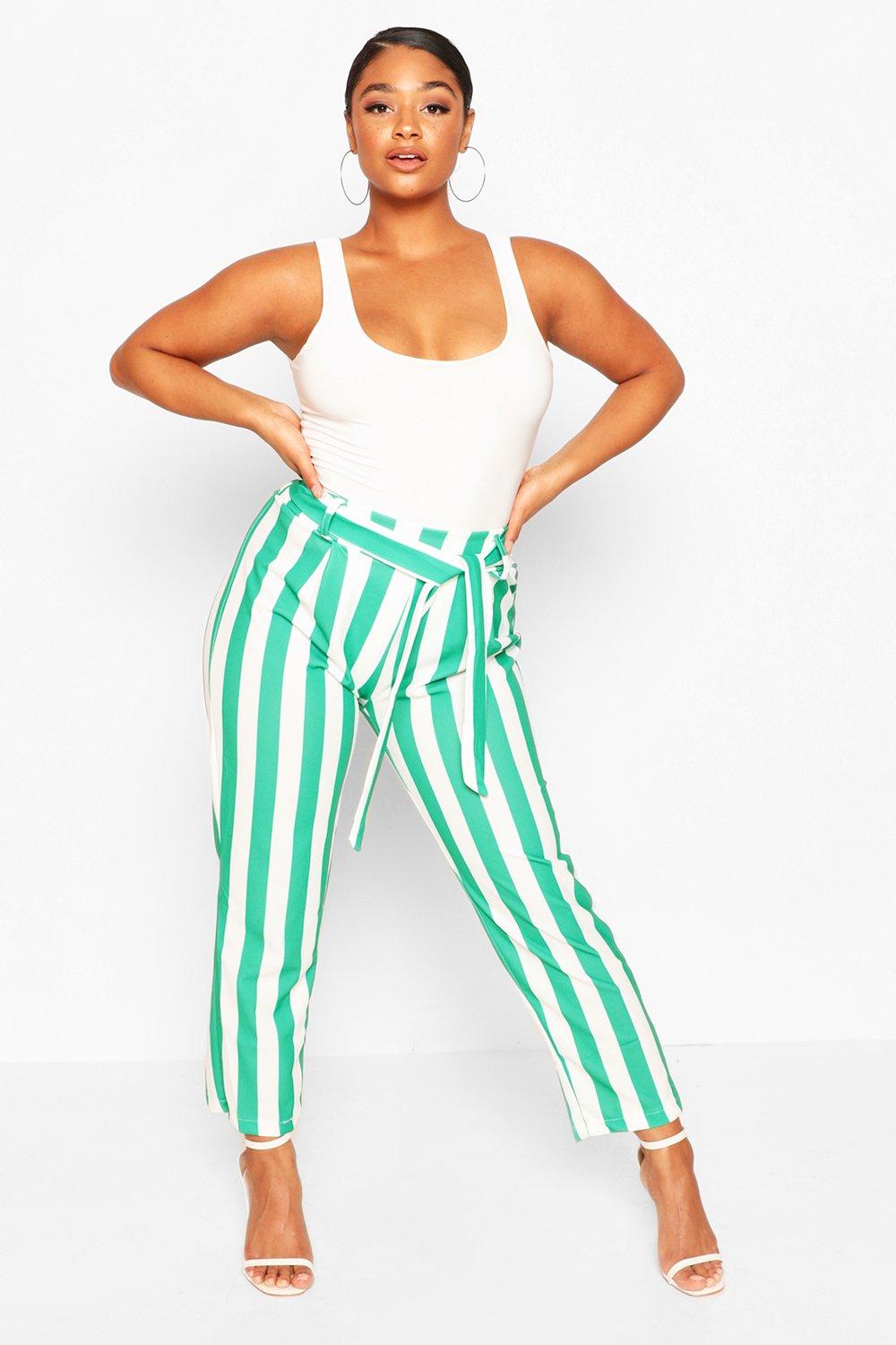 Plus Striped Dress Pants boohoo CA