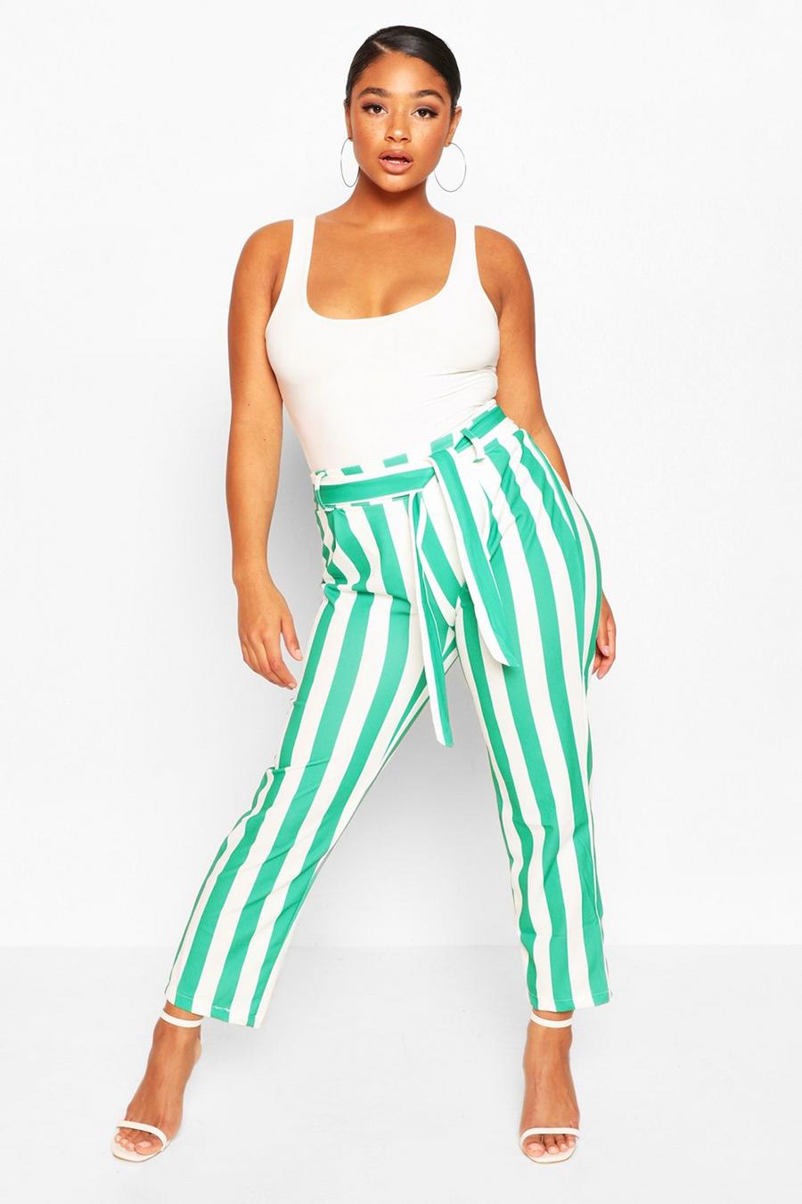 Green Plus Striped Dress Pants image number 1
