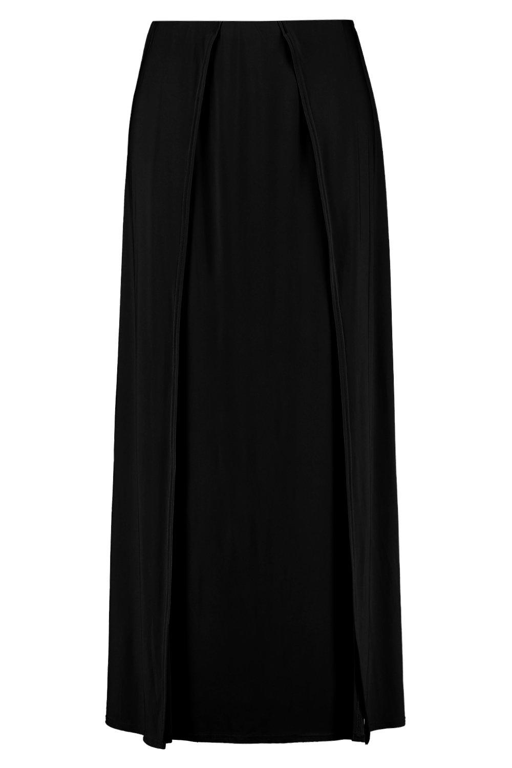 Plus Slinky Double Slit Maxi Skirt