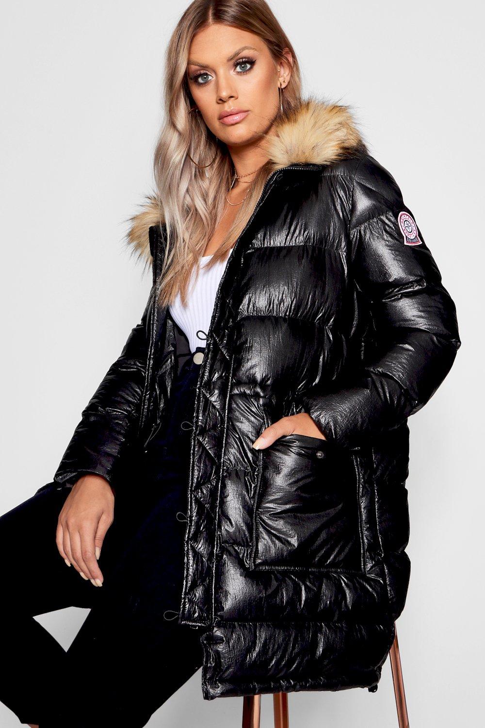 boohoo plus coats