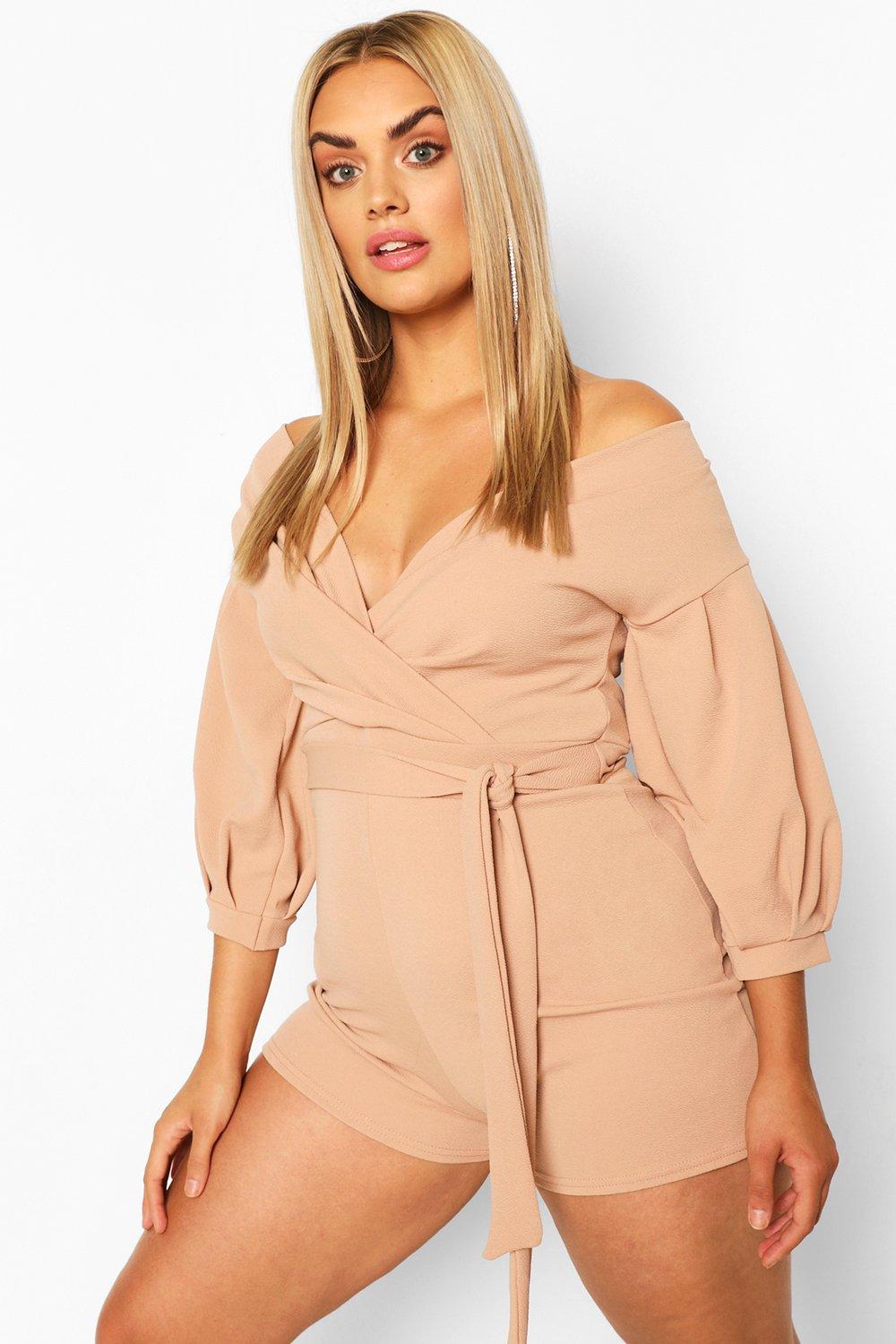 boohoo plus playsuit