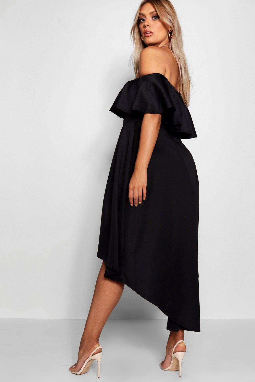 boohoo off the shoulder dress