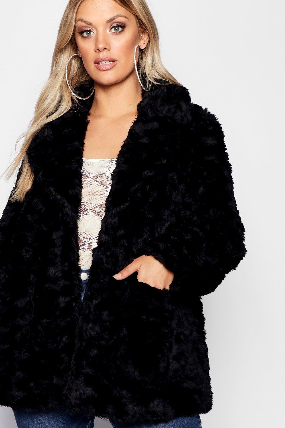 faux fur plus coat