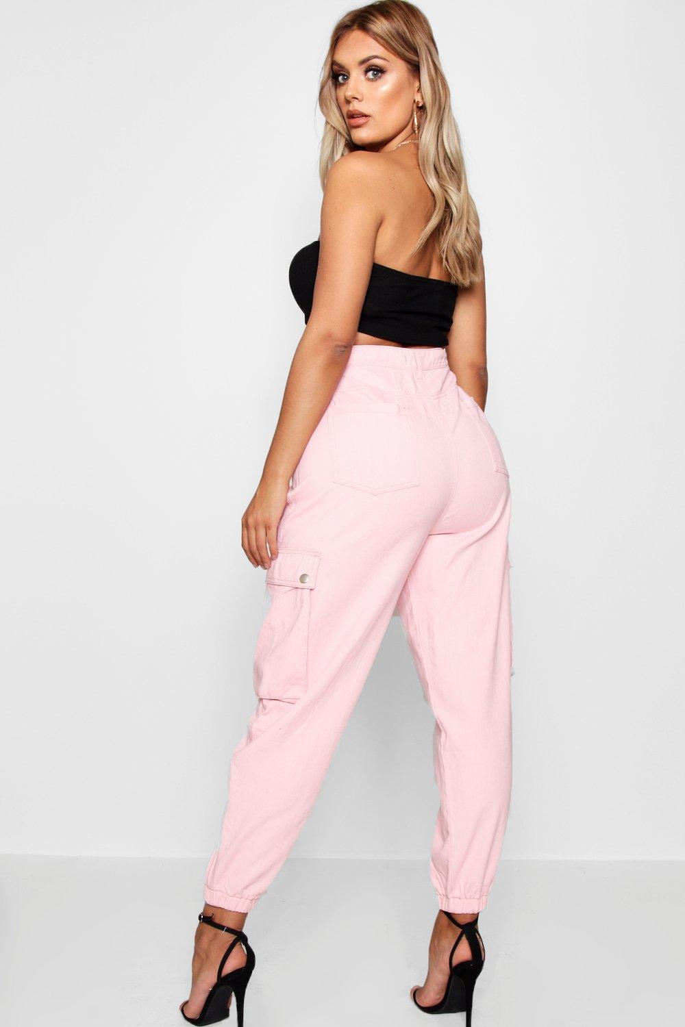 plus size pink cargo pants