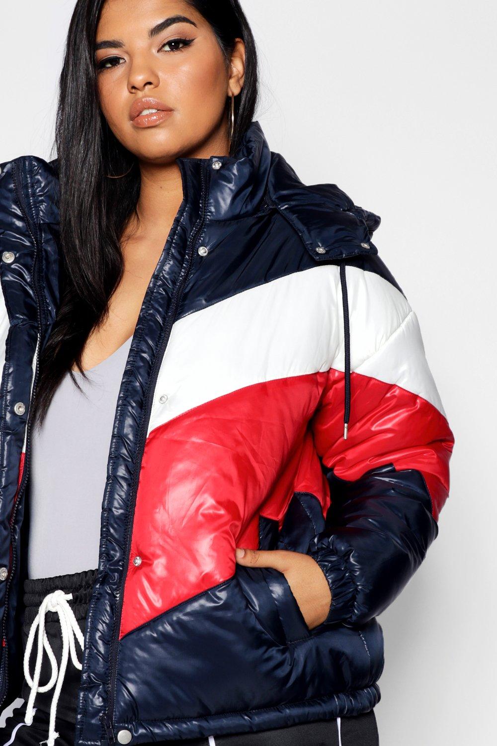 colour block down jacket