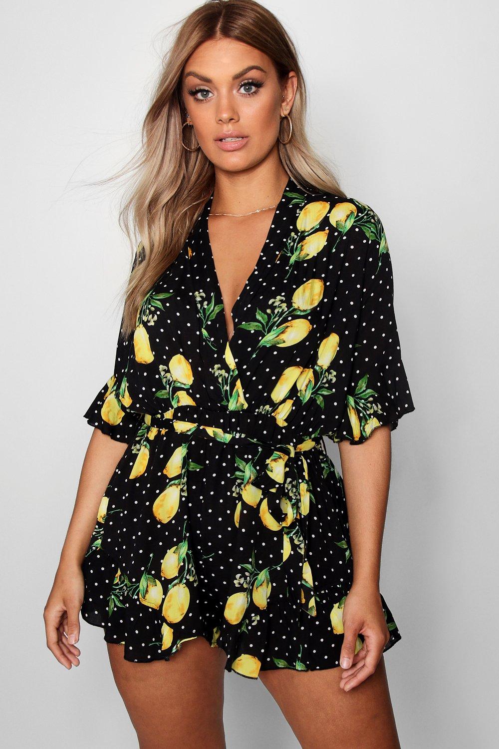 polka dot playsuit boohoo