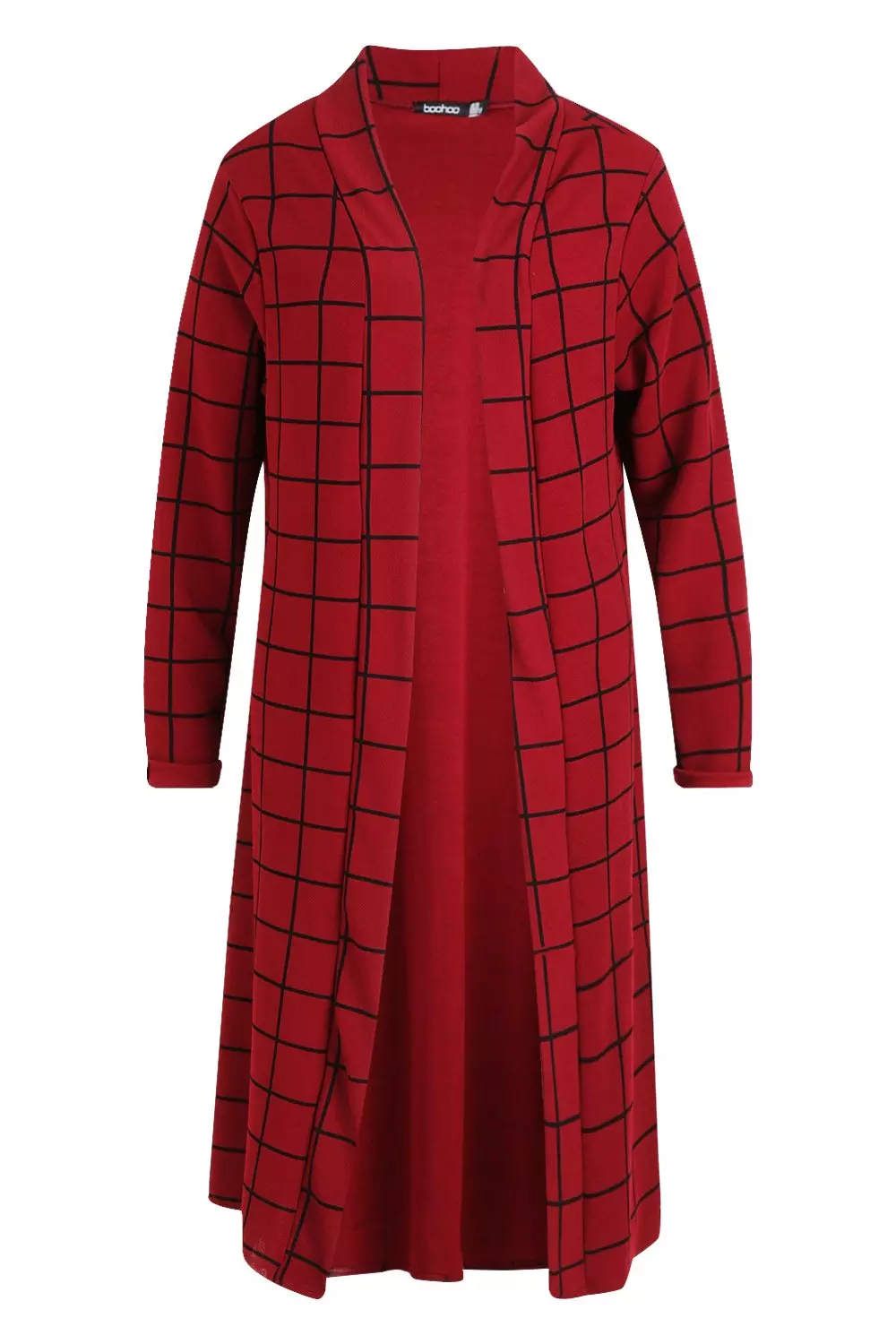 Berry Plus Windowpane Check Duster Coat alternative image