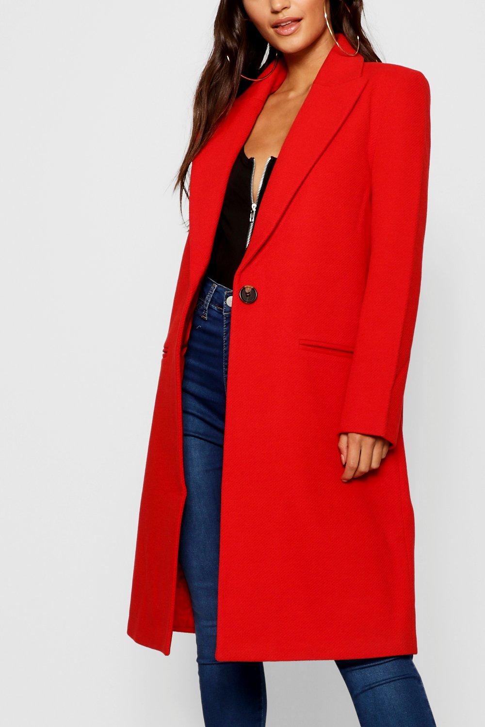 petite red coat womens