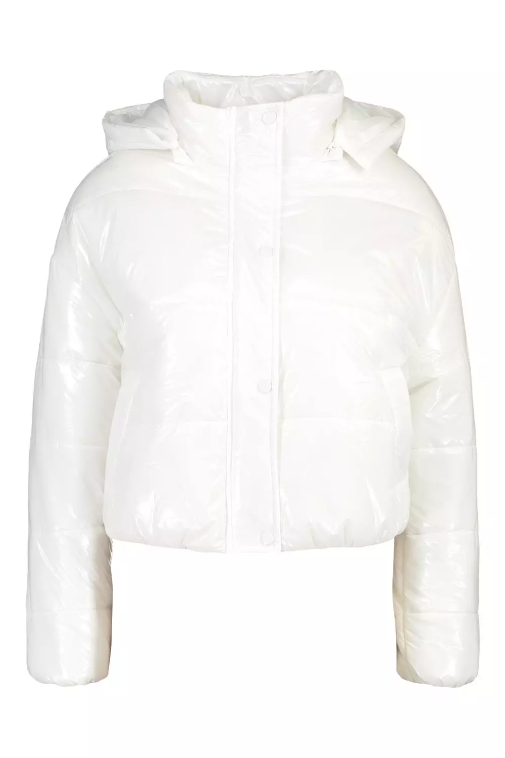 Petite hooded crop high shine coat sale