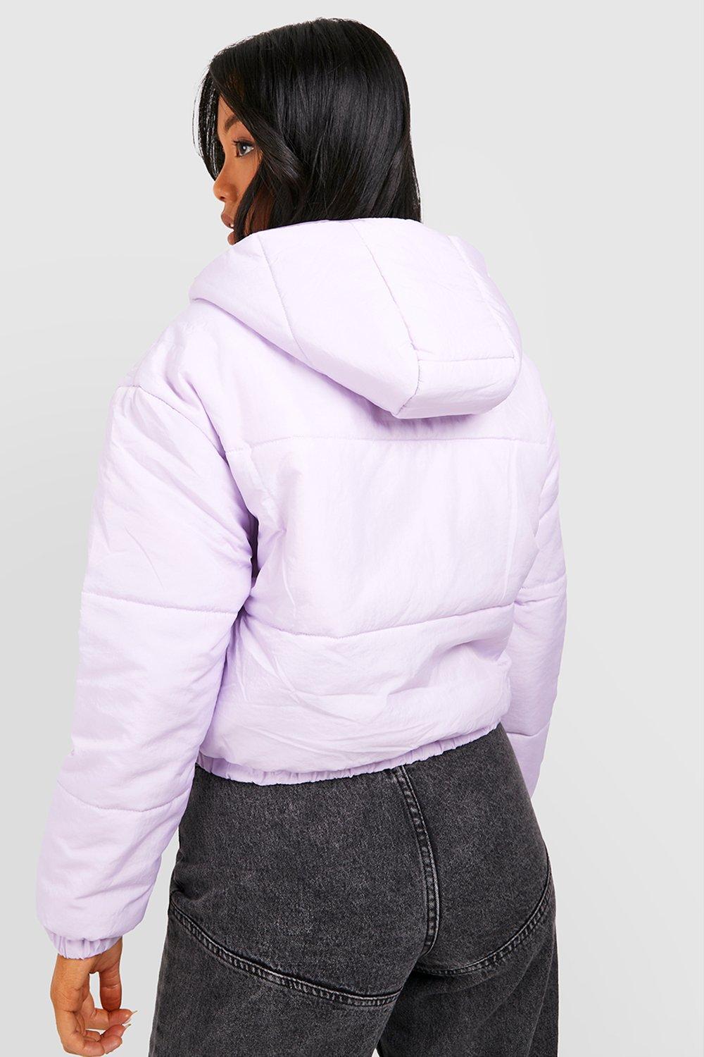 Petite hooded 2024 crop padded coat