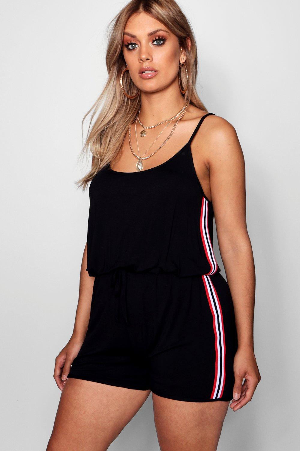 boohoo striped playsuit