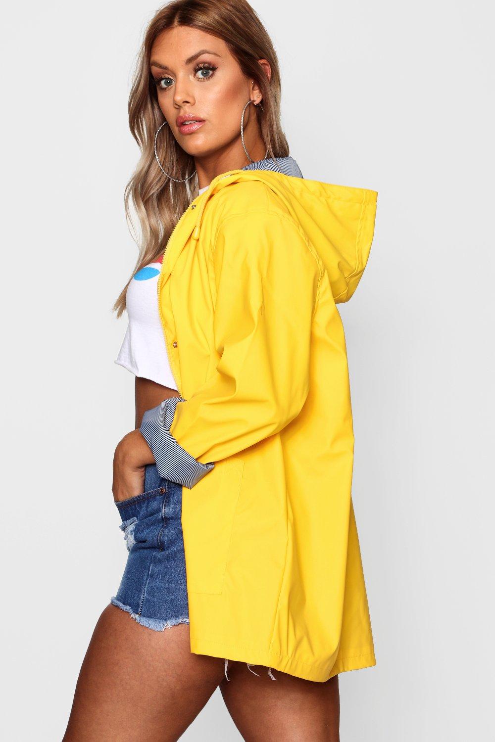 Boohoo rubberised cheap rain mac