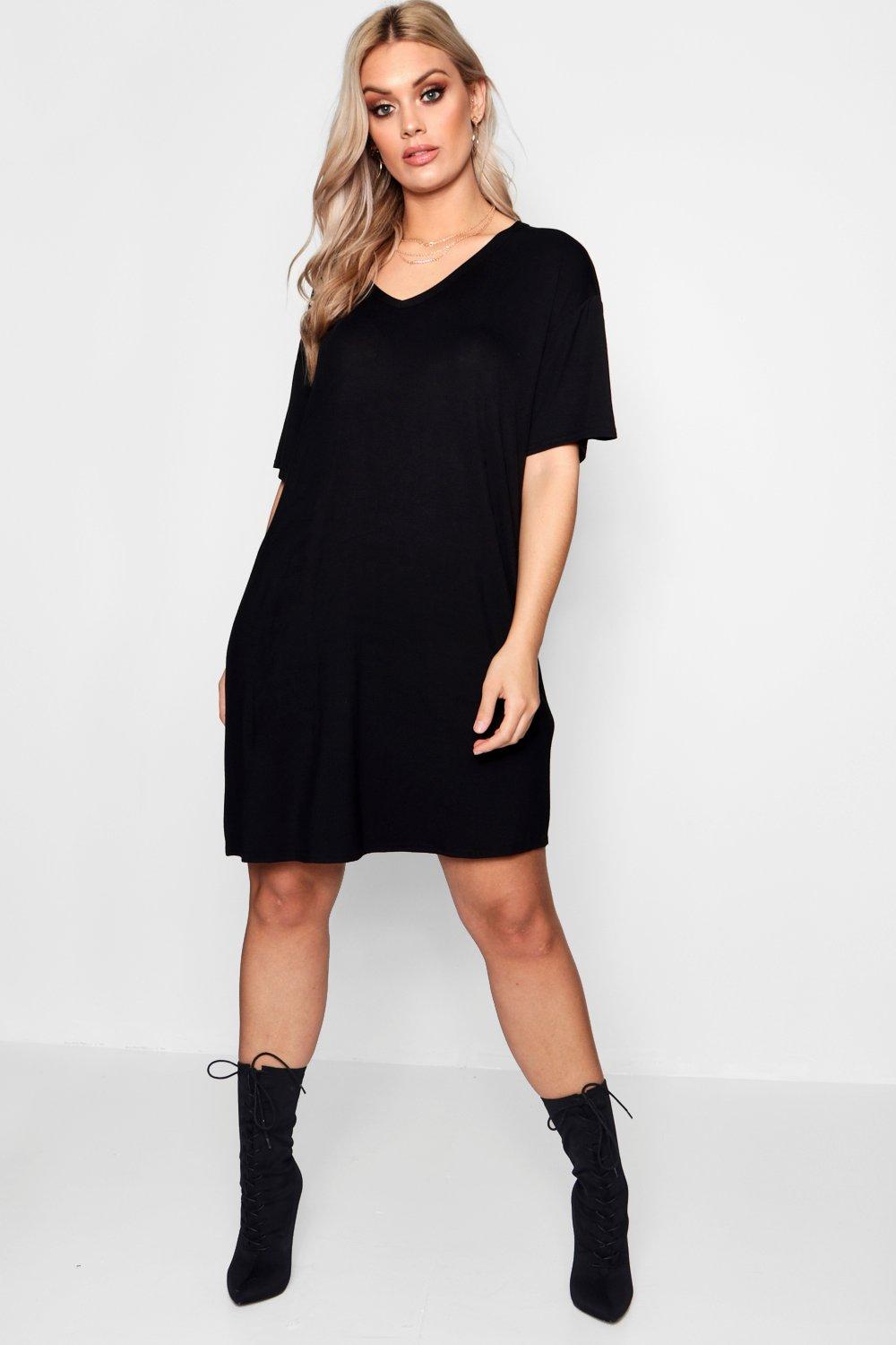 v neck shirt dress