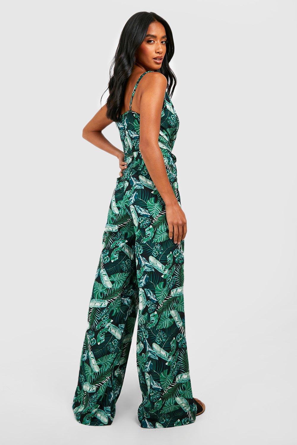 Palm leaf jumpsuit on sale