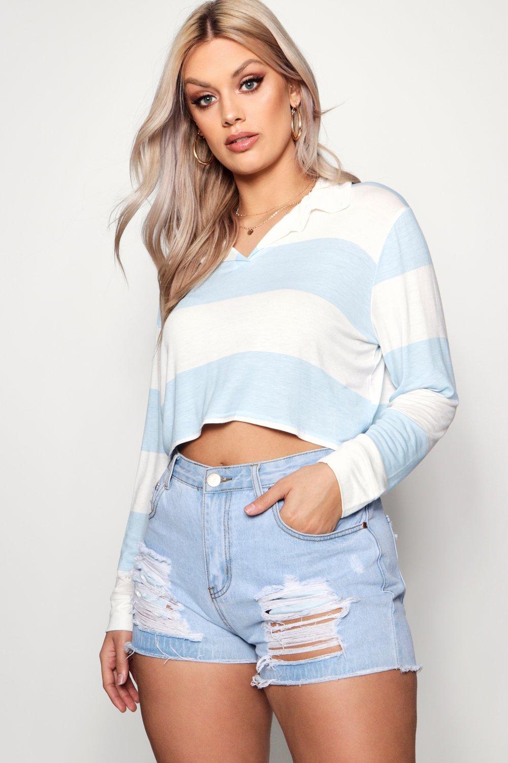 womens cropped rugby top