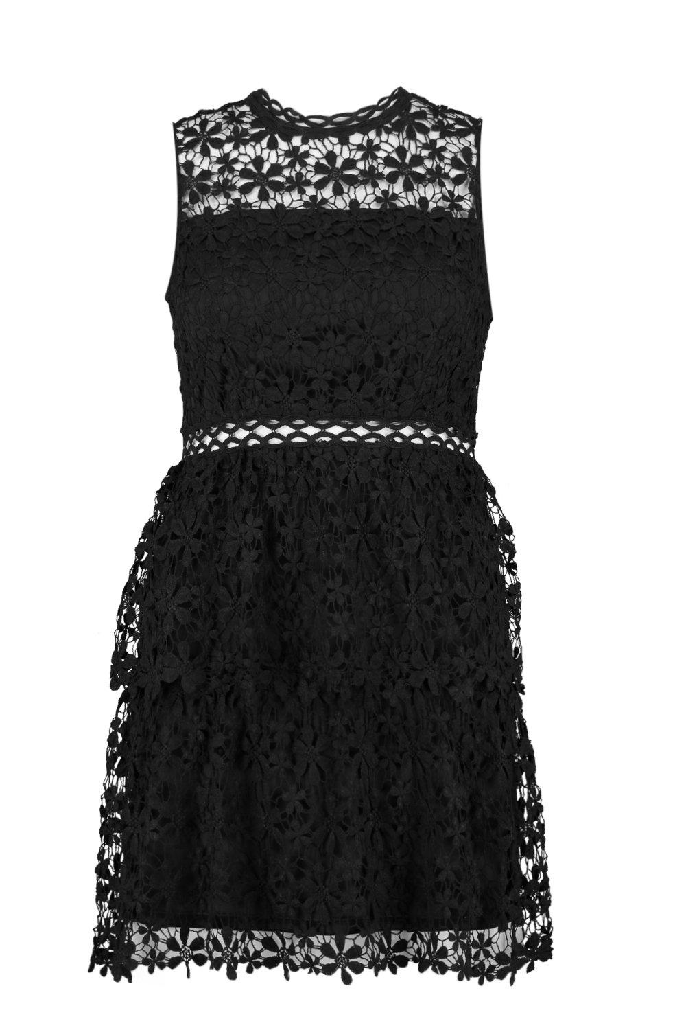 Plus Lace Tiered Skater Dress boohoo NZ