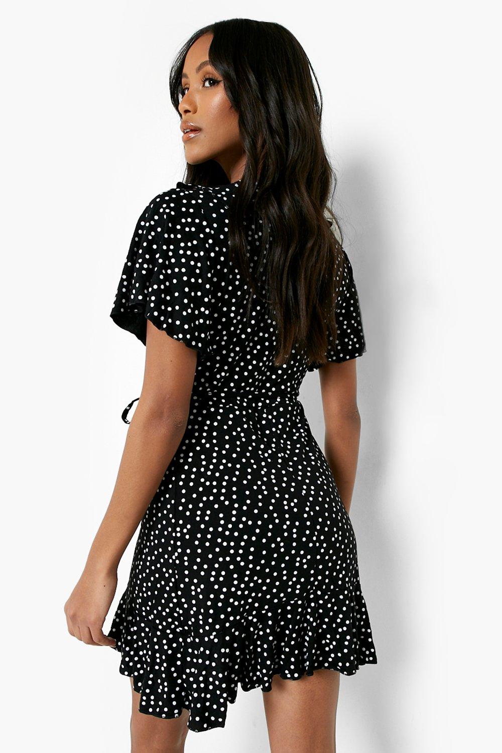 Missguided polka shop dot wrap dress