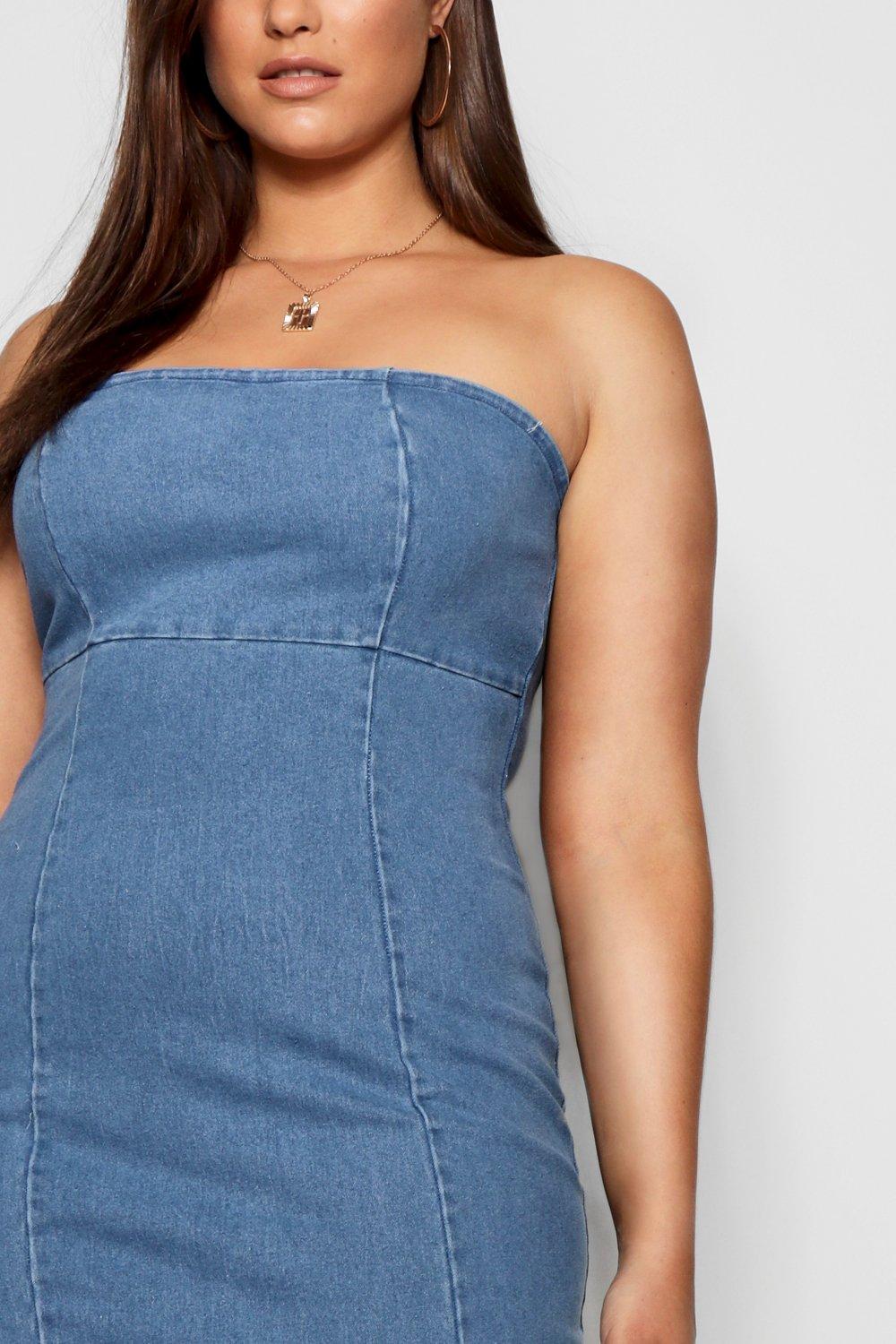 denim strapless