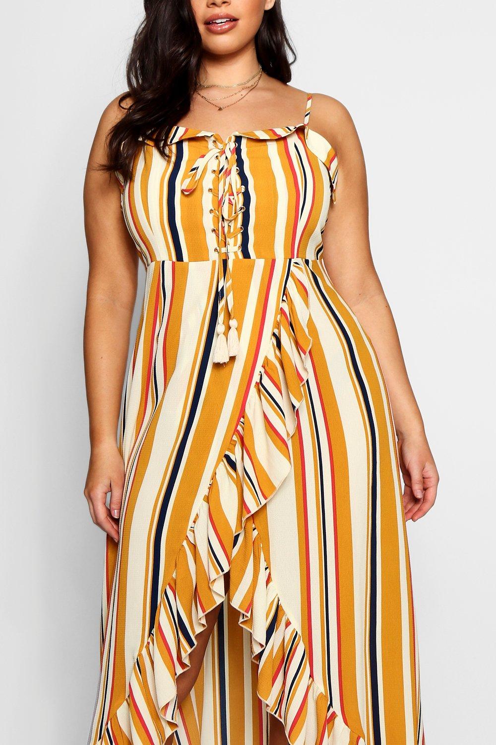 striped boho dress