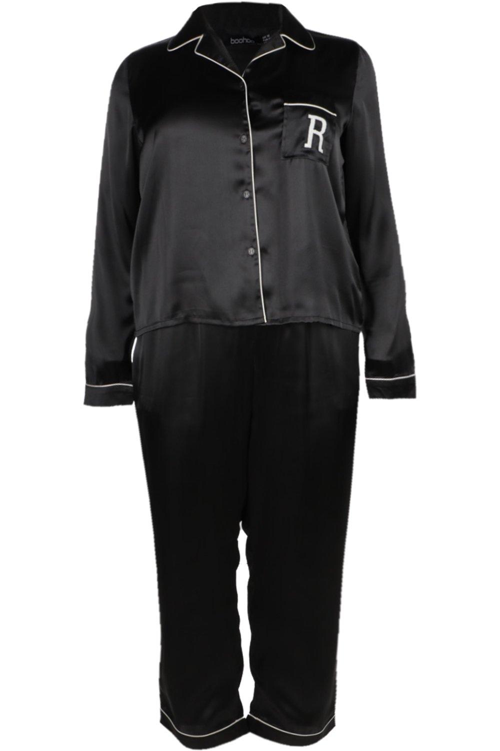 Plus Rosie Embroidered R Initial PJ Set
