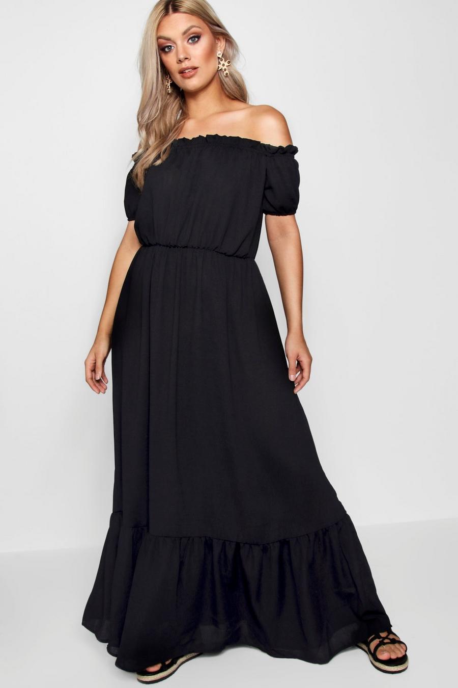 Plus Tina Cheesecloth Off The Shoulder Maxi Dress image number 1