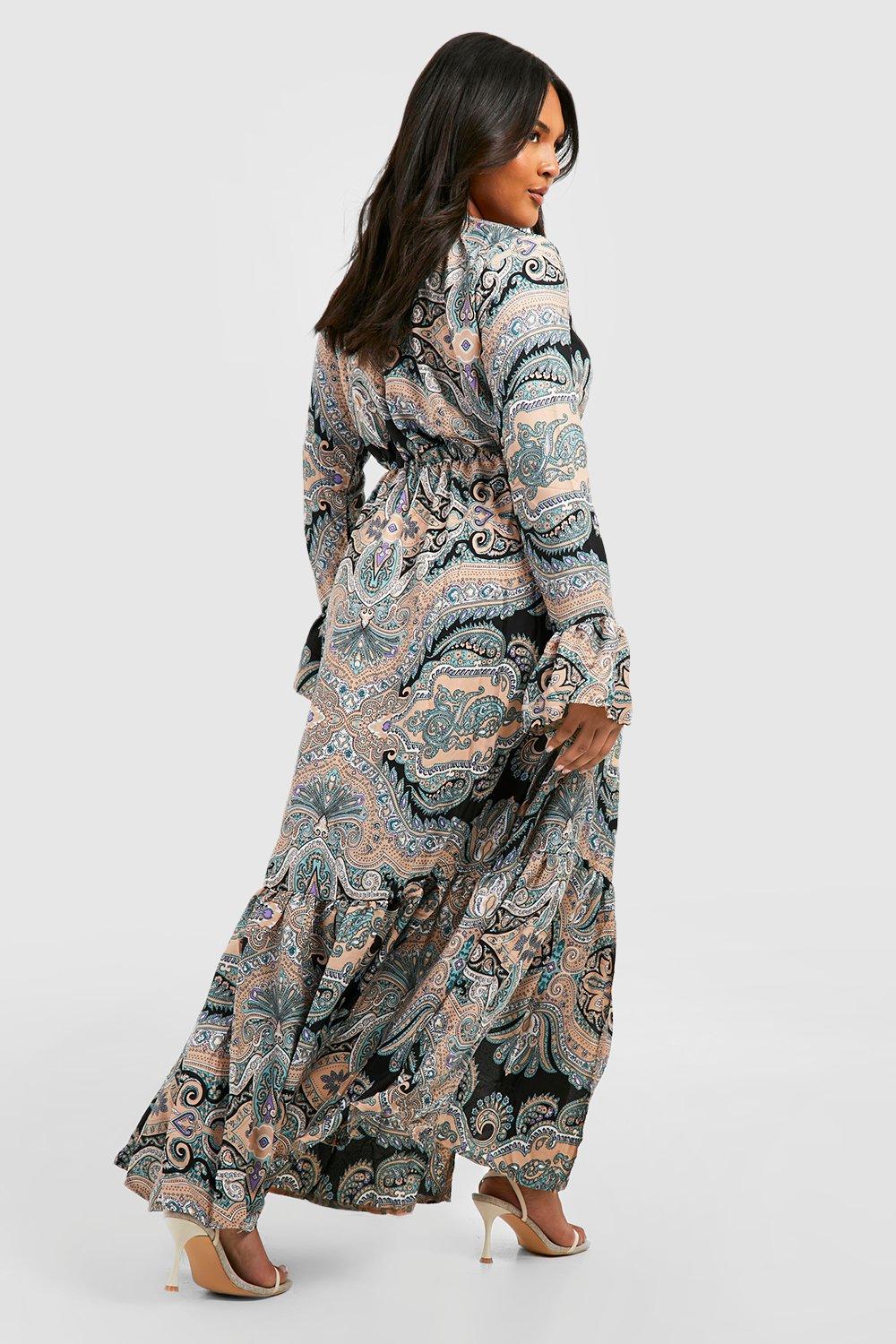 Women's Plus Paisley Wrap Maxi Dress | Boohoo UK