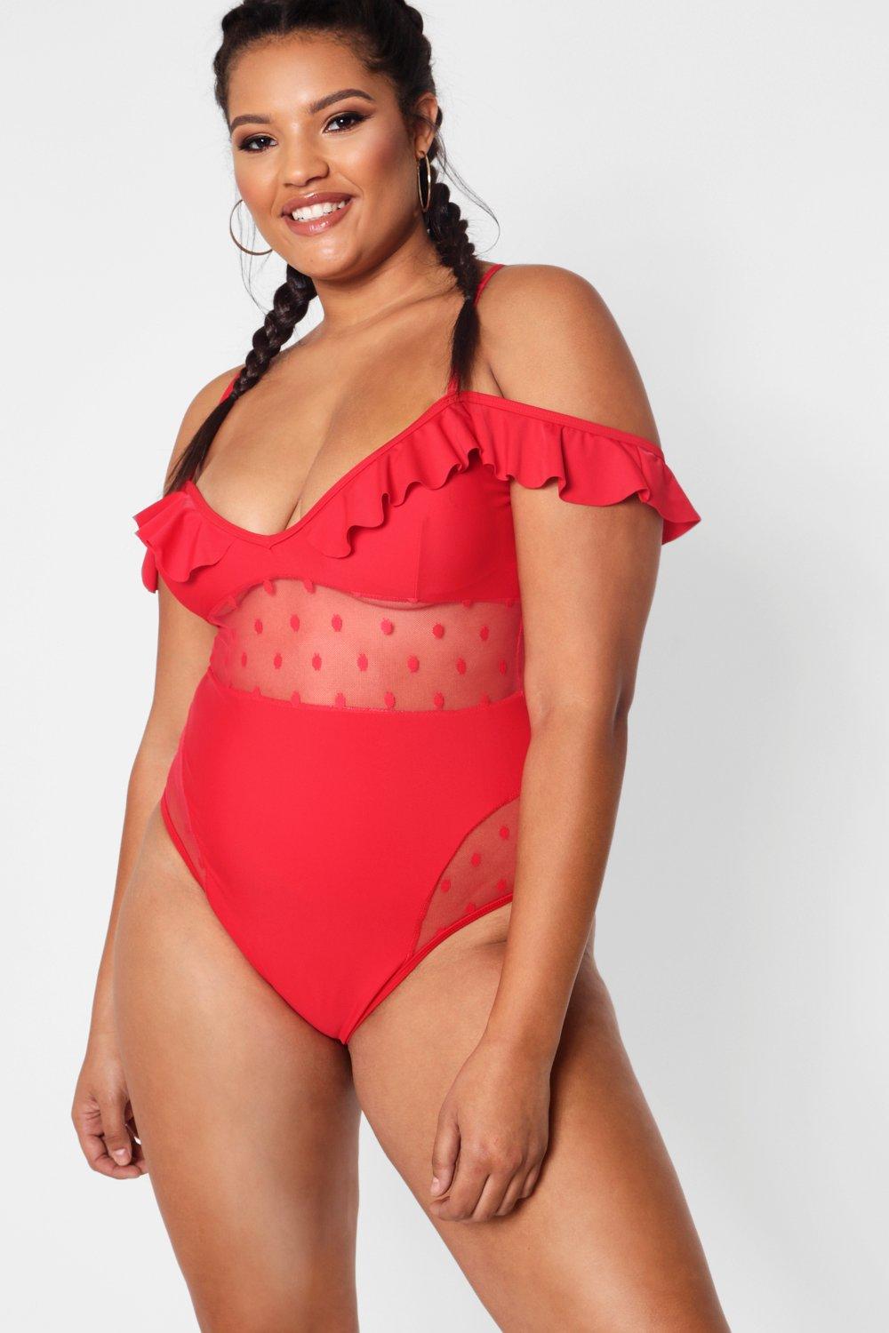 boohoo red swimsuit