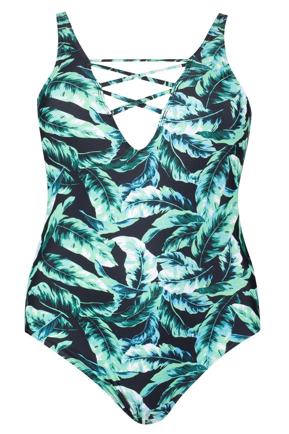 green ruffle swimsuit