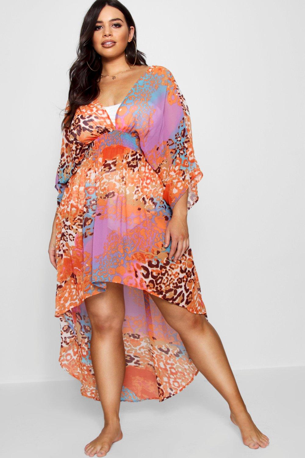 boohoo plus size kimono