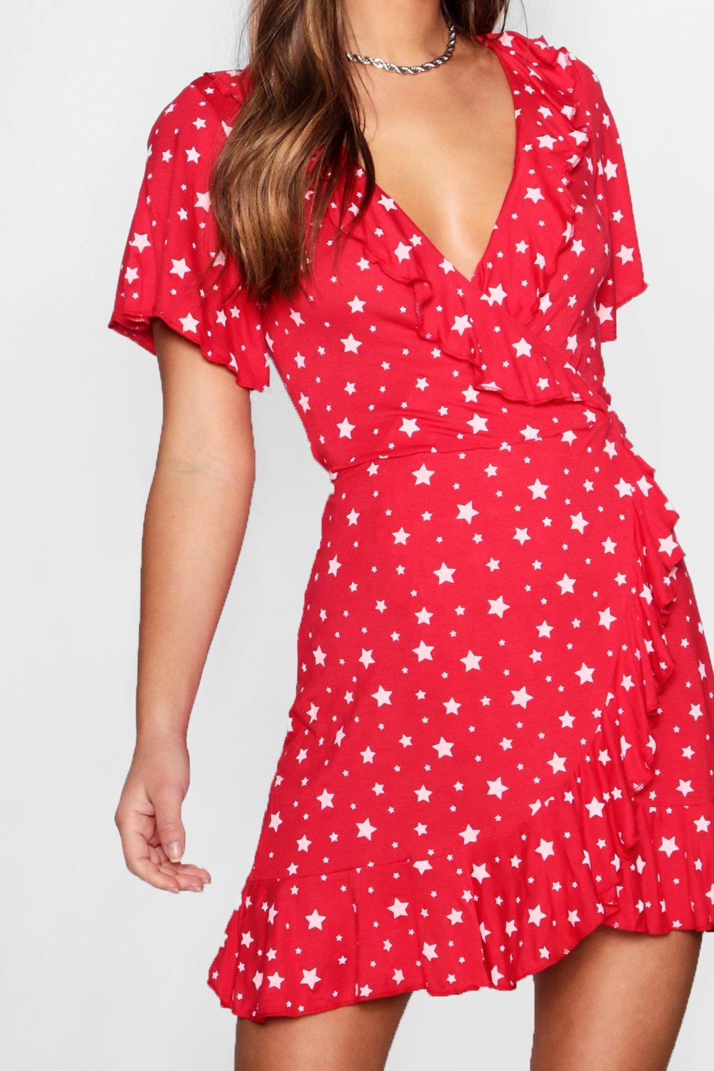 Boohoo star hot sale wrap dress