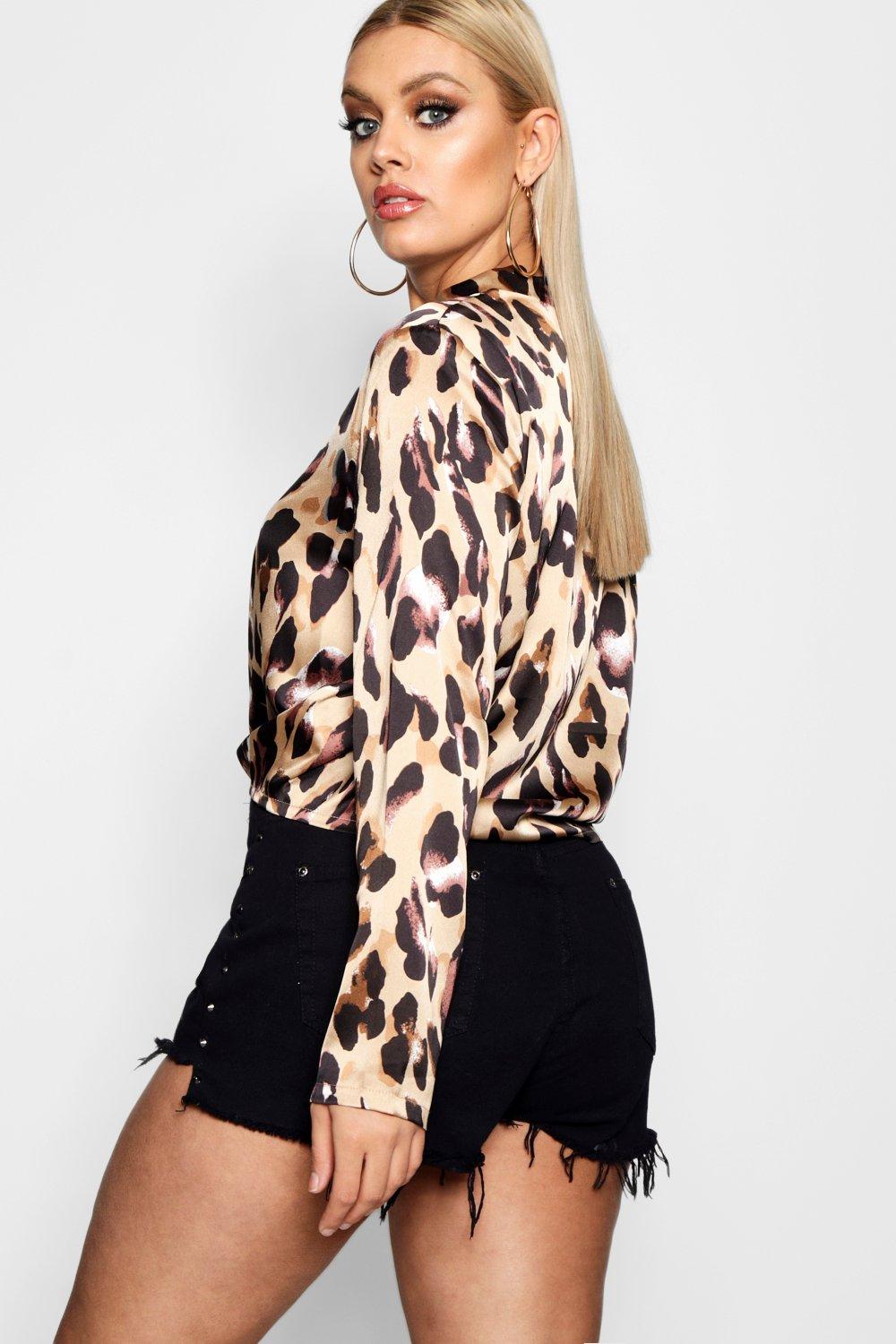 leopard print tops boohoo