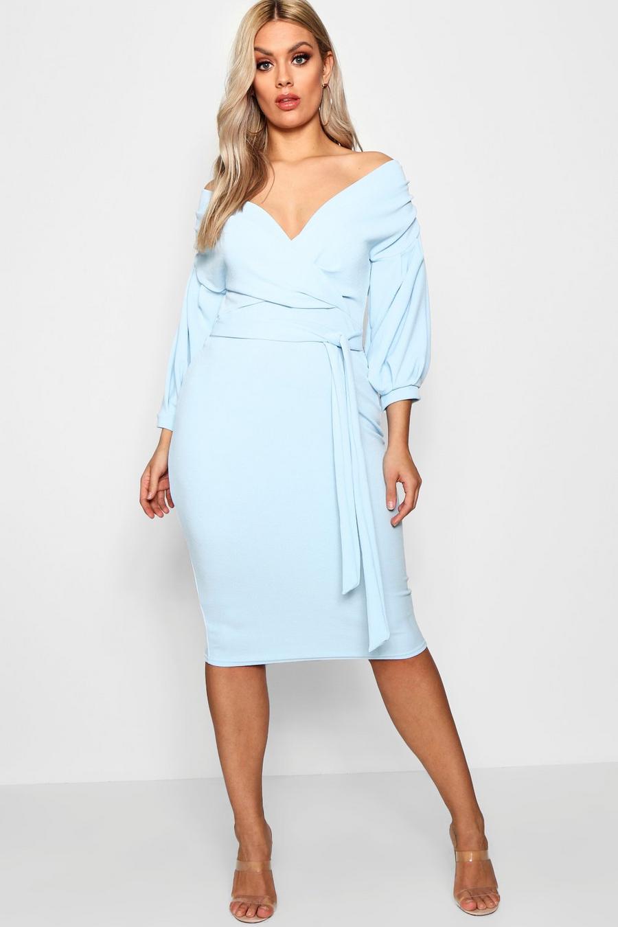 Sky Plus  Off The Shoulder Wrap Midi Dress image number 1