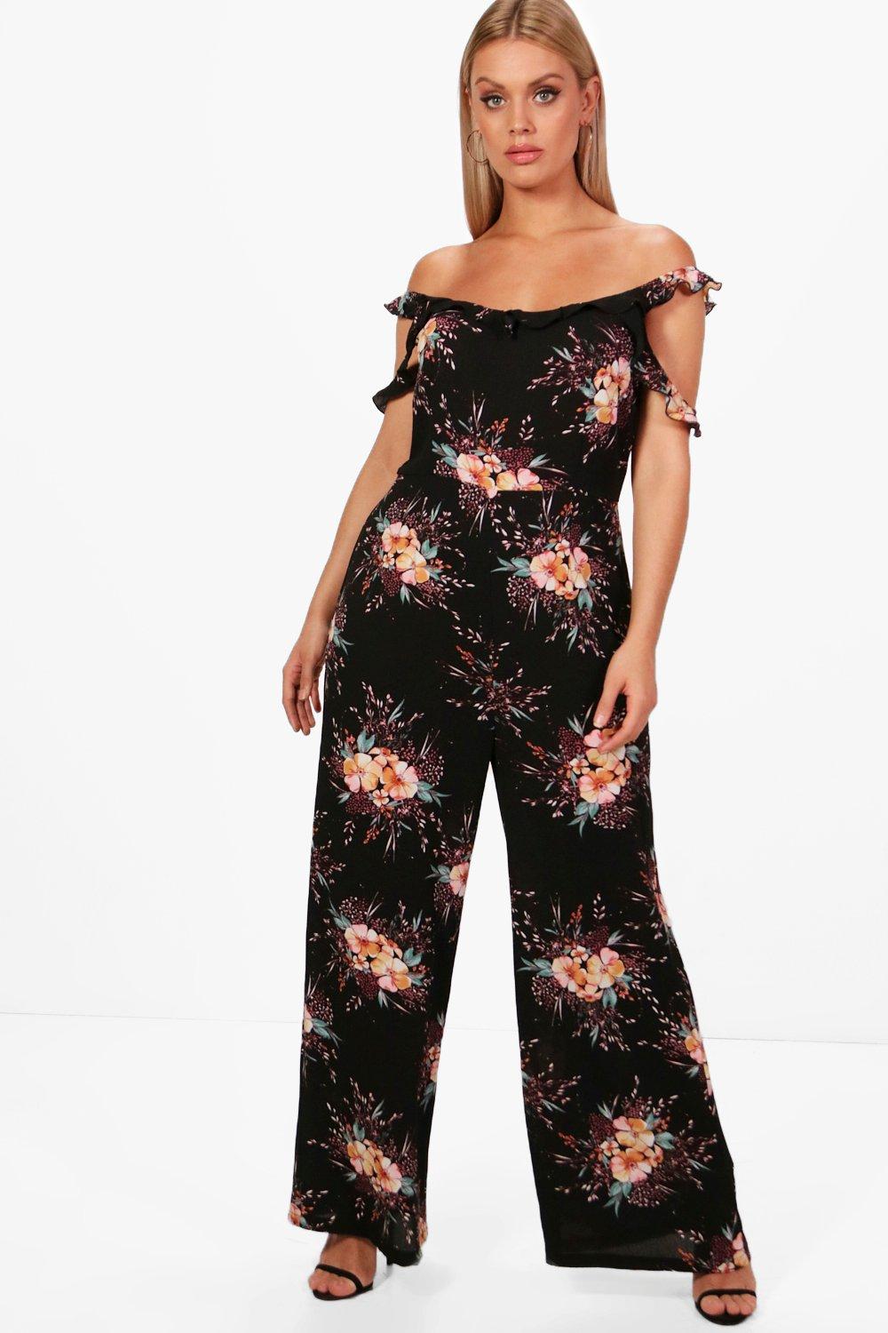 boohoo cold shoulder jumpsuit