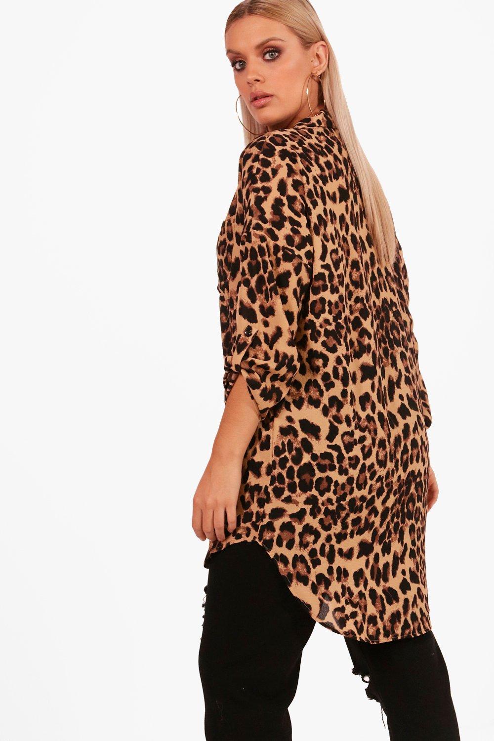 boohoo plus leopard print