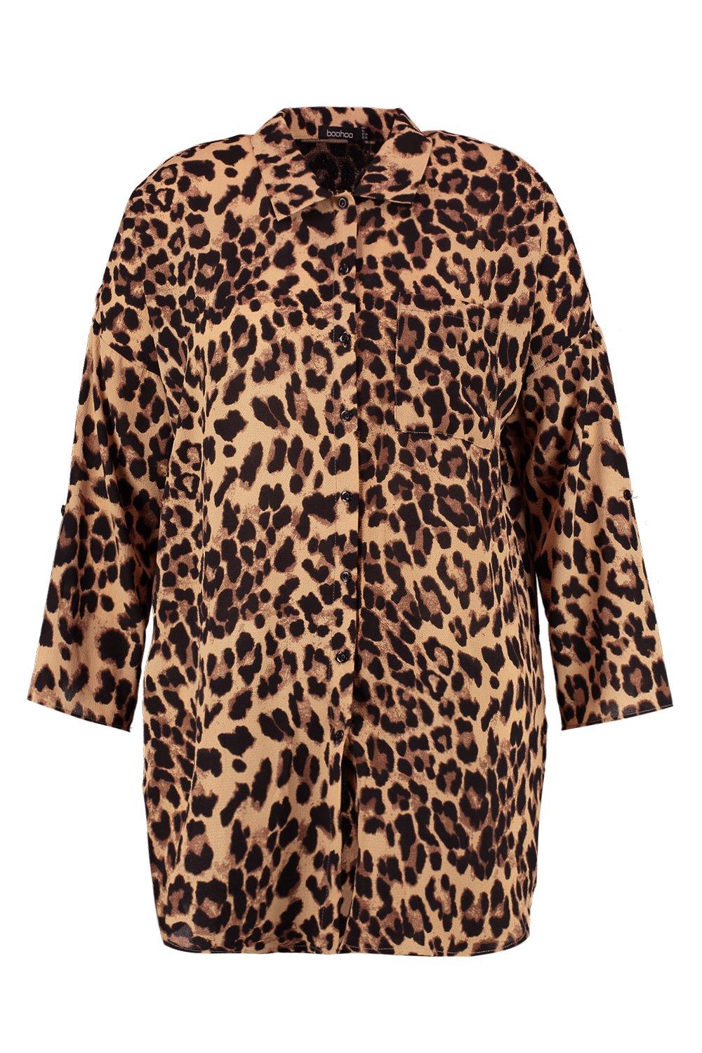 boohoo plus leopard print