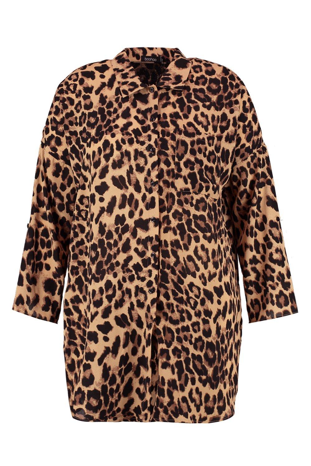 boohoo plus leopard print