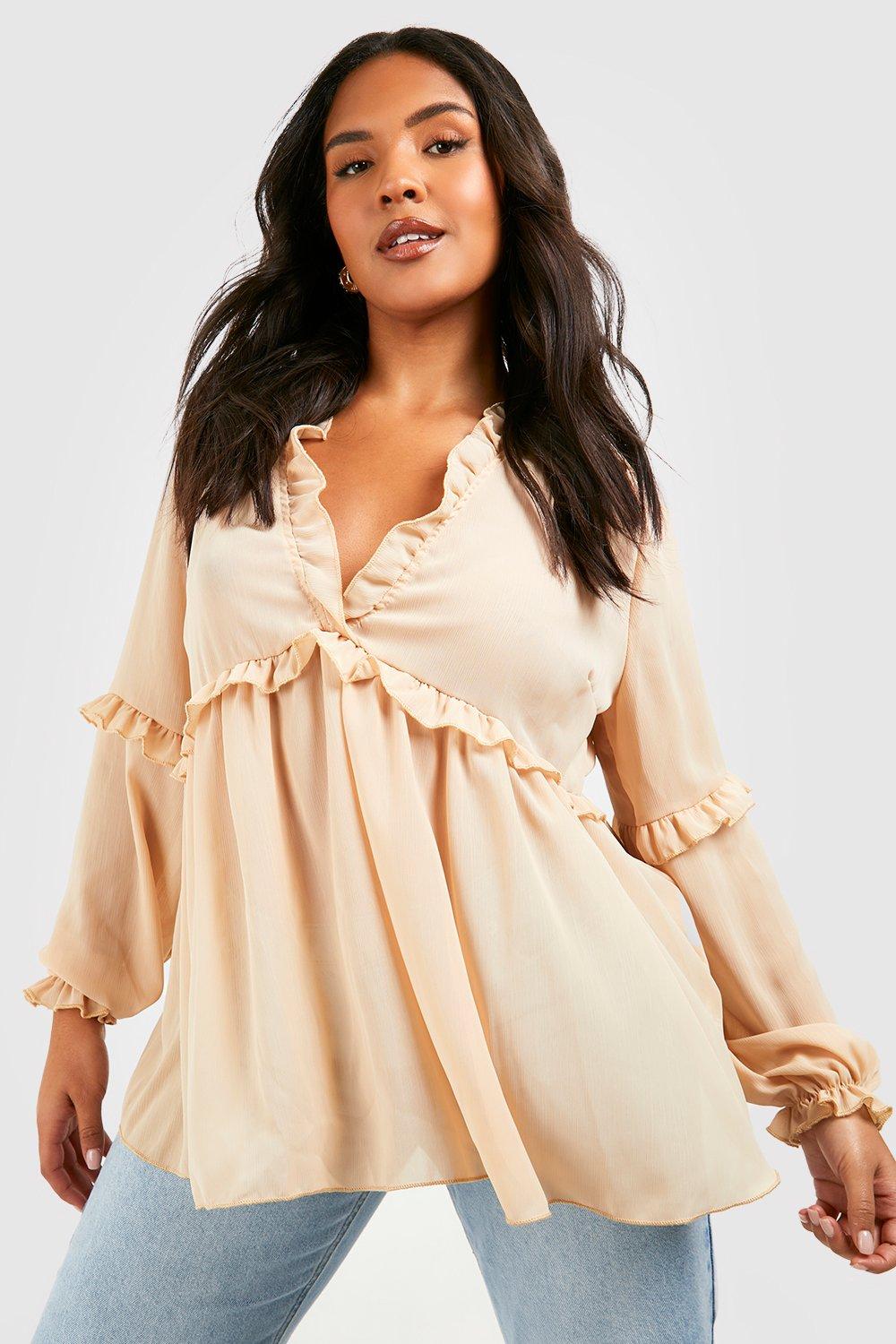 plus ruffle blouse
