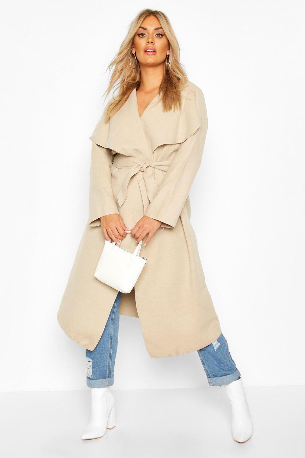 boohoo plus coats