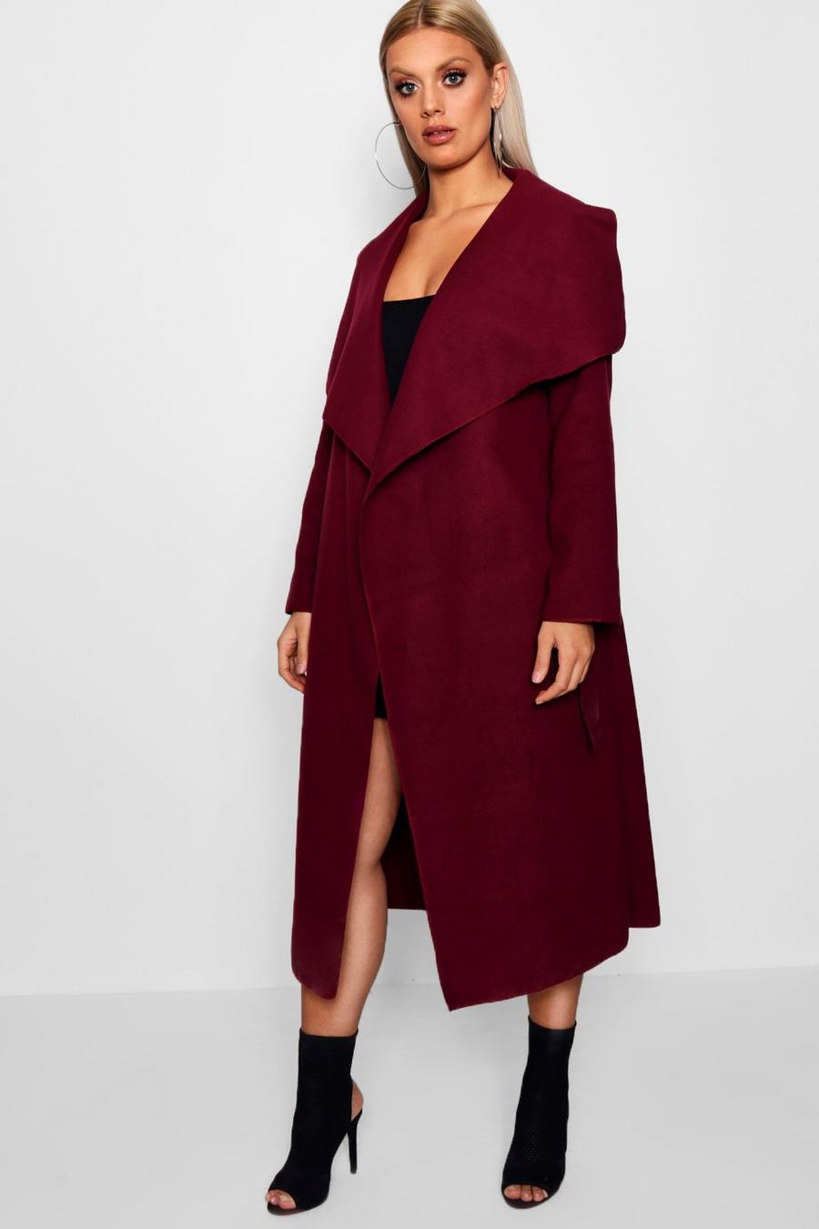 Cappotto Plus Size effetto lana, Wine image number 1
