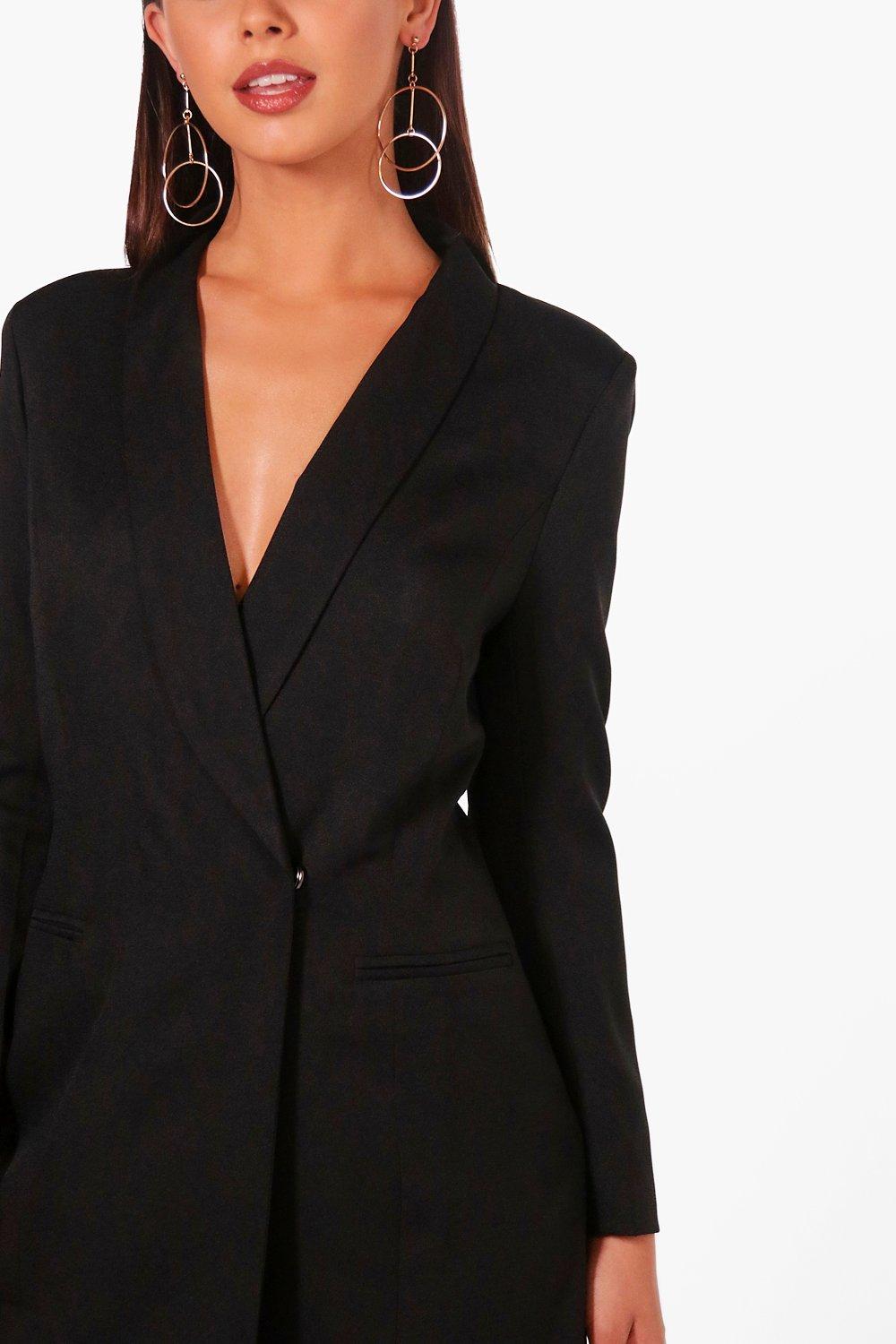 petite black blazer dress