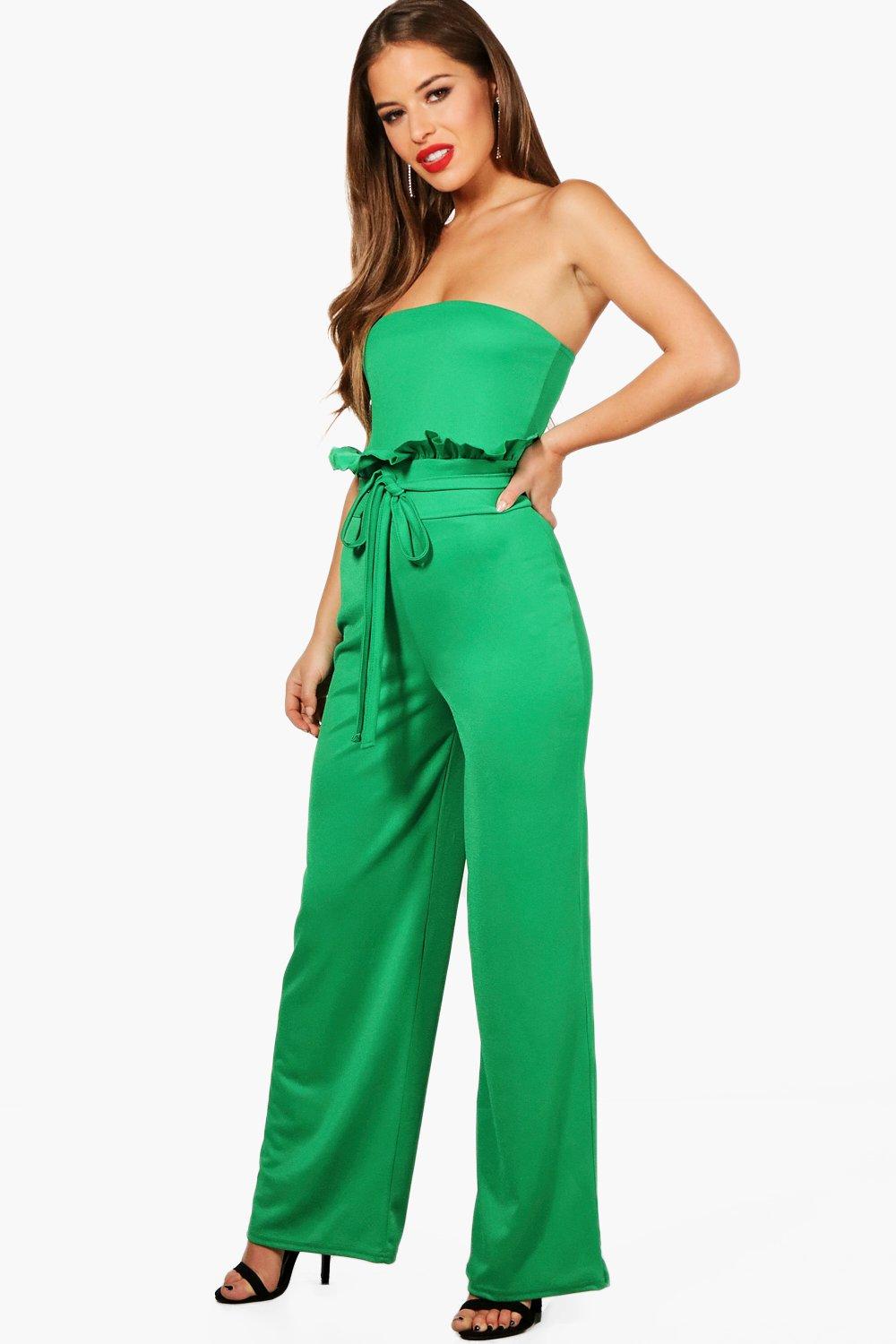 green bandeau jumpsuit