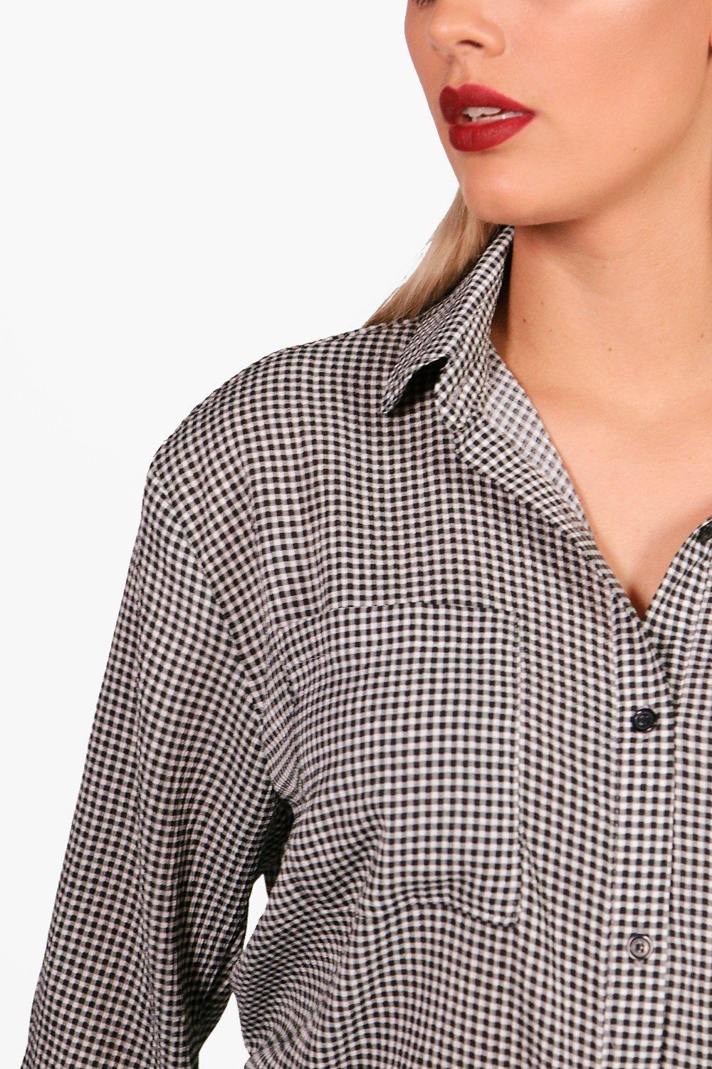 Gingham shirt plus size hotsell