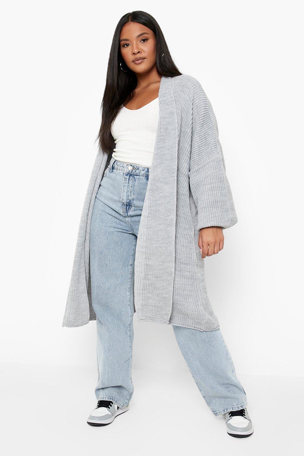 Women's plus 2025 size grey cardigan