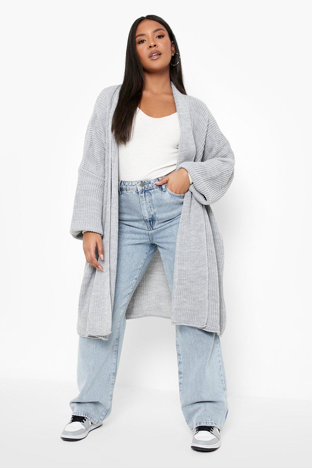 Chunky cardigan grey sale