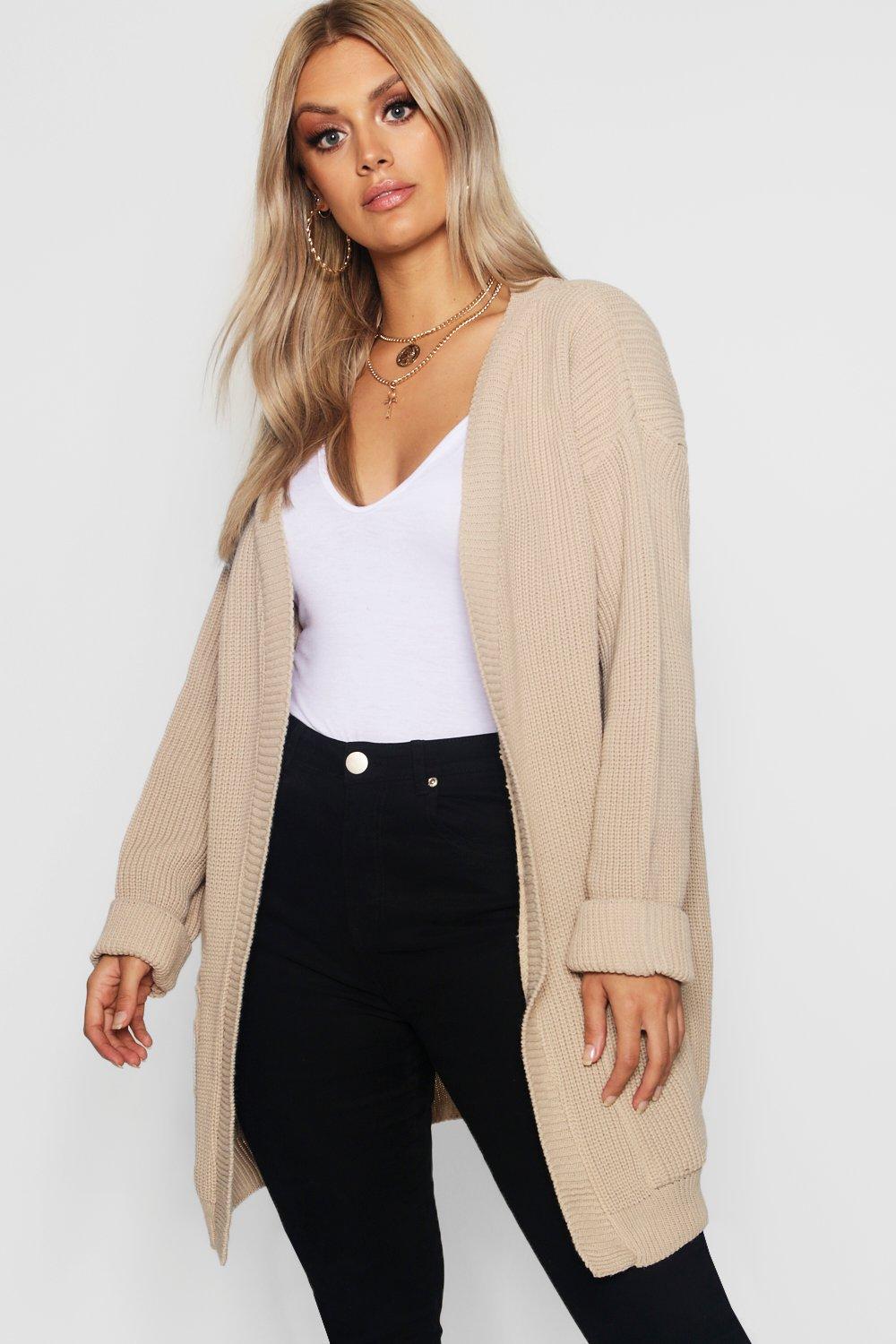 boohoo plus size cardigans