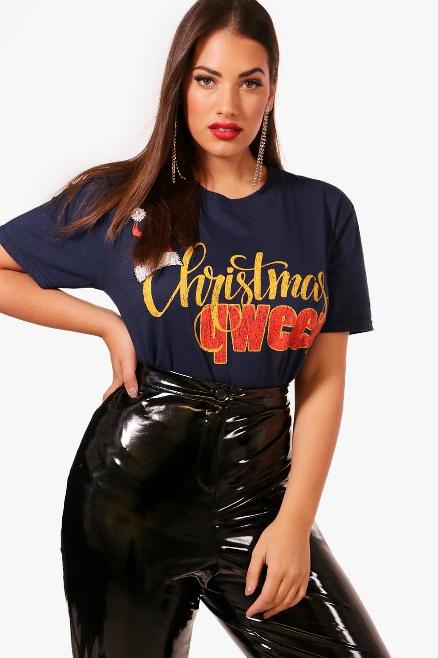 Plus Holly Christmas Queen Slogan T Shirt image number 1