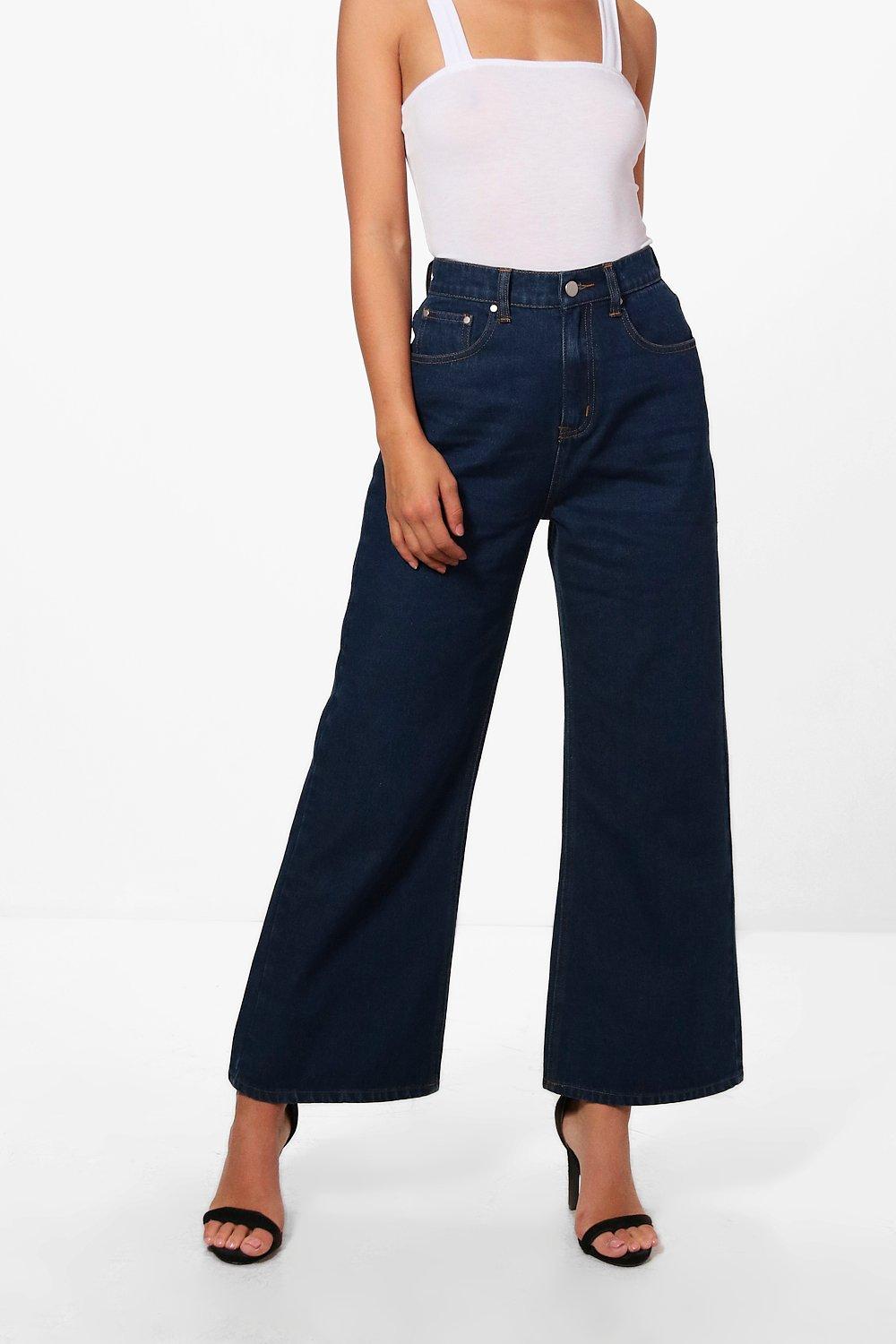 petite wide leg black jeans